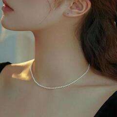 新品　ホワイトパールネックレス◌*イミテーション☆アジャスター付の画像