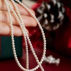 新品　ホワイトパールネックレス◌*イミテーション☆アジャスター付の画像