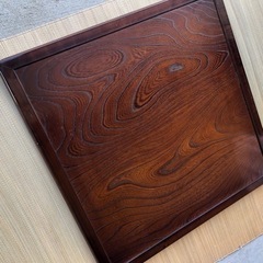 コタツ板 欅 けやき　90cm 正方形 両面　茶色　縁ありの画像