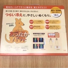 未使用品 あったかパッド 電気いらず、省エネエコ 毛布 肩口・足元用 冷え対策の画像