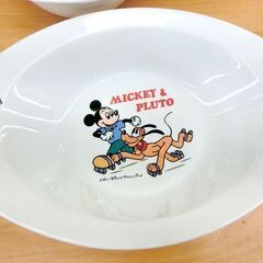 ■日本製 メラミン食器 ディズニーミッキーマウス＆プルート カレー皿 ミニサラダボウル 札幌 西区 西野の画像