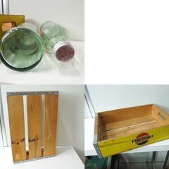 コカ・コーラ 1L 空き瓶1ダース キャップ付き +ペプシ 木箱セット レトロ オブジェ ディスプレイ品 札幌市 新道東店の画像