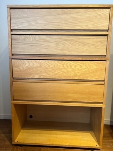 無印良品　スタッキングキャビネット　オーク材 2