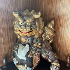 九谷焼　獅子　玉獅子　陶芸　吉田賢蔵　玉乗り　骨董品　魔除け　意...