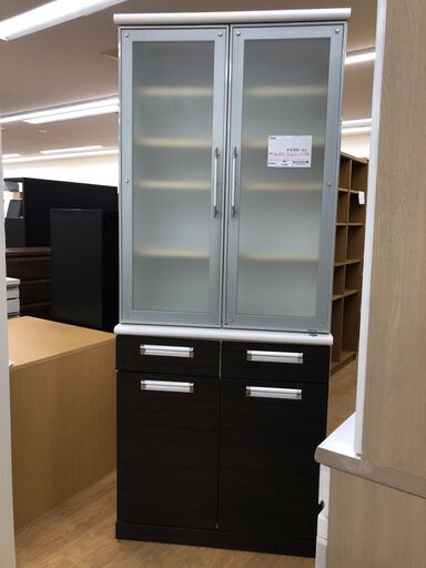 ★ジモティ割あり★  食器棚  W80×D44×H196 クリーニング済み SJ3565