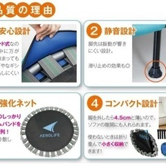 トランポリン「エアロライフ 家庭用ホームジャンピング」（折りたたみ式） の画像