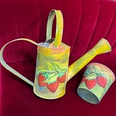 可愛い　インテリアに　ジョウロとバケツセット