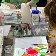 グラスアート、シルエットアート（切り絵）、タイルクラフトを習いませんか？の画像