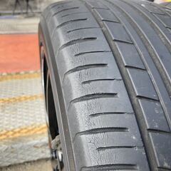 お値打ち17インチ中古タイヤホイール4本セット！艶ありブラック！215/45R17付き！ノア、ビアンテ、アルテッツァ、アクセラなどに！の画像
