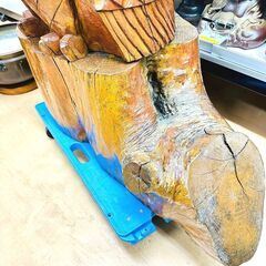 【旭川市内送料無料】置物 フクロウ/梟 木彫り像 縁起物 インテリア 装飾の画像