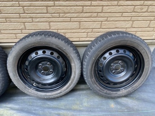 お値打ち2点セットで鉄チンホイール16インチ4本とステンレス トリム リング