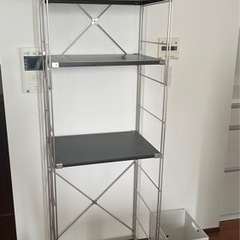 無印　ステンレスユニットシェルフ　ダークグレー