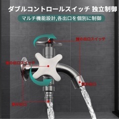 双口水栓 蛇口 二股蛇口 ステンレス製 2口タイプの画像