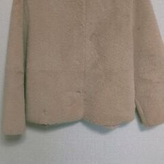 フェイクファー　ムートン　ノーカラーコート