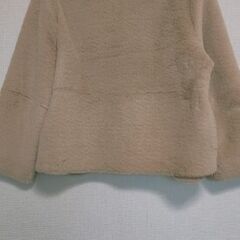 フェイクファー　ムートン　ノーカラーコートの画像