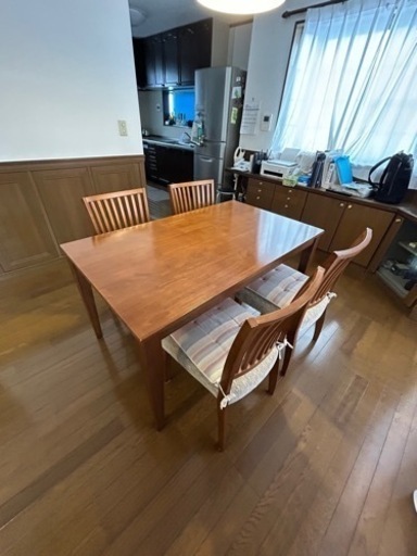 【お取引中】大川家具　ダイニングセット4人用
