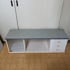 収納付きテレビ台　白