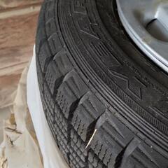 スタッドレス155/80R13 ＋ 鉄チン マルチ穴 ＋ ホイールカバー  ４本 18年物（笑） 山ありの画像