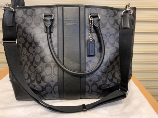 ★完売引渡済★コーチ　シグネチャー　ショルダー付きトートバッグ　黒　F71104