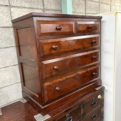 松本民芸家具 ミズメザクラ無垢材 4段チェスト クラシック 和モダン