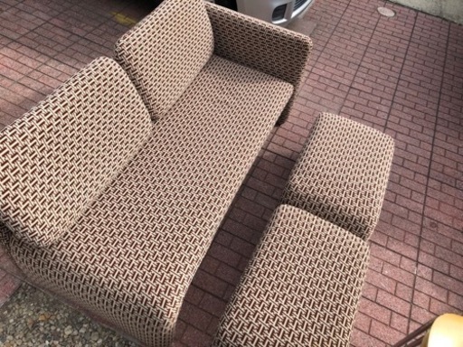 譲渡済 二人がけソファ　オットマン付き