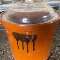 陶器製 保存容器 蓋付 丸壺 漬物石 直径25㎝ 飲食物容器 保...