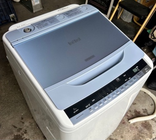 札幌市内配送可 15年製 日立 HITACHI ビートウォッシュ 8kg 全自動洗濯機 BW-8WV ブルー