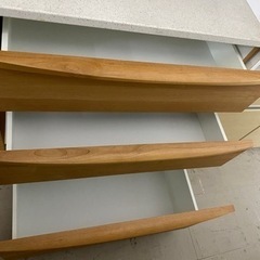 札幌市/清田区 unico/ウニコ バタフライテーブル NOTE/ノート チェアセット 学習机 生活家具 テーブル ☆値下げ☆2310-298 キッチンボード　コンセント付き　キズ汚れ有　現状渡し