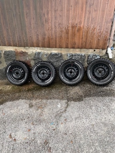 マッドタイヤ　165-65-14テッチンホイール4本セット　連休中のみ販売