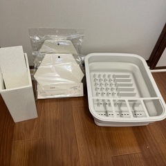 3coins スリコ　五徳カバー　折りたたみ水切りバスケット