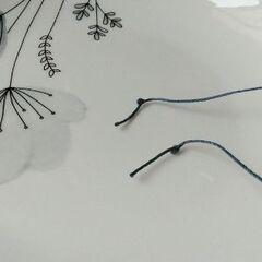 マクラメブレスレット（メタリックビーズ5粒）ダークブルーの画像