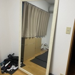 【最終値引】鏡　ジャンボミラー　美品　ホワイト　90×H180