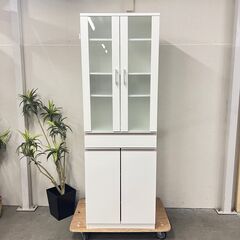 W 13497 NITORI 2枚ガラス扉キッチンボード 食器棚 ◇大阪市内・東大阪