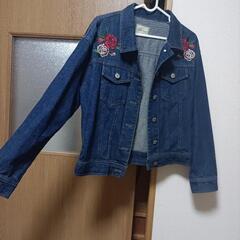 Mサイズ 刺繍 デニム ネイビー デニムジャケット Gジャン