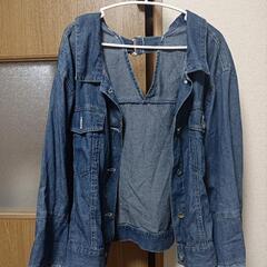 Мサイズ フェミニン ガーリー ネイビー デニムジャケット Gジャンの画像