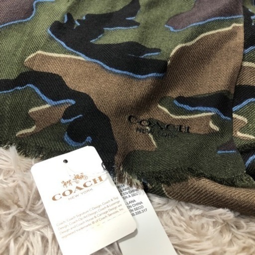 coach 未使用 ストール 迷彩柄