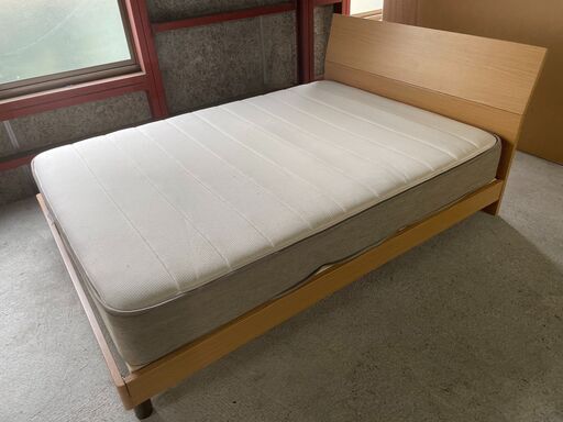 【セット】ダブルベッド フレーム マットレス お洒落 早い者勝ち 引取歓迎 配送OK