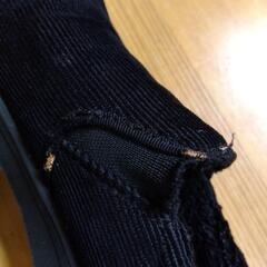 【美品】※非対面OK※L黒コーデュロイ×ボアモコモコスリッポンレディーススニーカーの画像