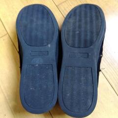 【美品】※非対面OK※L黒コーデュロイ×ボアモコモコスリッポンレディーススニーカーの画像