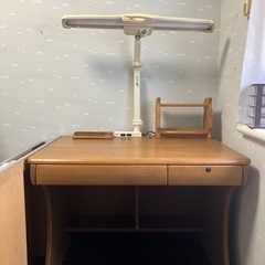 無料　学習机　TA-ラスカル　照明付き　ペンギンラック付きの画像