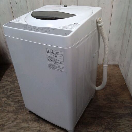 10/8終NH TOSHIBA 全自動電気洗濯機 AW-5G6 動作確認済み 5.0kg 2018年製 菊