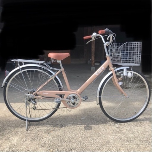 自転車 26インチ 6段階変速 ママチャリ ピンク VOICE Switch to