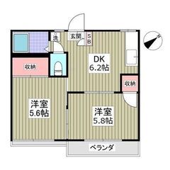 💙💙フリーレント1ヶ月付き😍敷礼０！《2DK》坂戸市🐻若葉駅から...