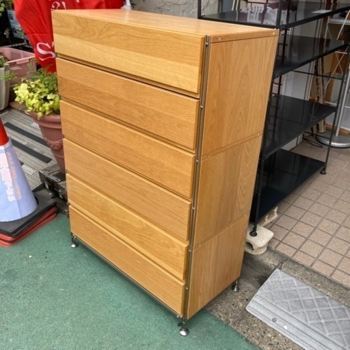 無印良品 ステンレスユニットシェルフ 木製ボックス(引き出し・オーク) 6段チェスト