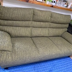売却済み　代理出品① グリーン系　中古ソファ　布製　使用感多少有り