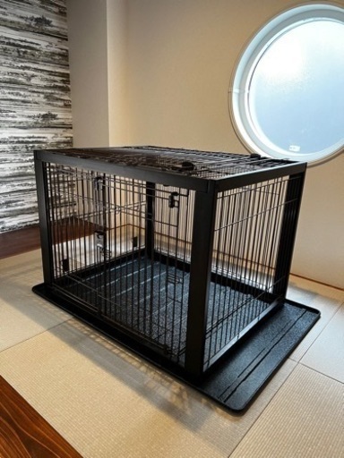 直接引取可　リッチェル 木製スライドペットサークル ワイド ダークブラウン