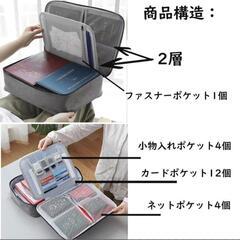 【新品】ネイビー・3層⭐️ トラベルバッグ オフィス収納 キャリーオンバッグ　収納バックの画像