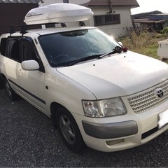 車検6年12月　サクシード ルーフキャリア BOX付