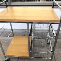 ニトリ キッチンワゴン　木製　 幅600×奥行380×高さ700...
