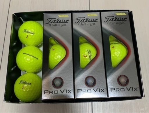未使用　タイトリスト PRO V1x ゴルフボール イエロー
